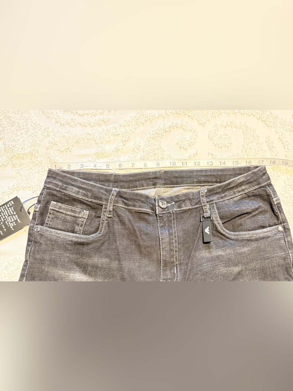 Slim Men's Washed Black Jeans - Picture 5 of 7